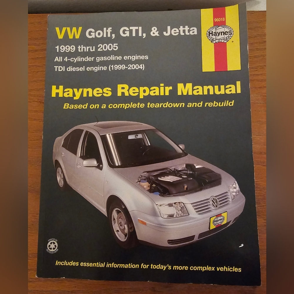 Haynes 96018 Repair Manual 1999-2005 VW Golf, GTI & Jetta